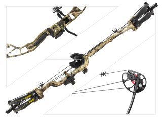 Łuk bloczkowy dla dorosłych i młodzieży Poe Lang Rex Quad 20-65 lb 28" kamuflaż Poe Lang