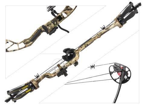 Łuk bloczkowy dla dorosłych i młodzieży Poe Lang Rex Quad 20-65 lb 28" kamuflaż Poe Lang