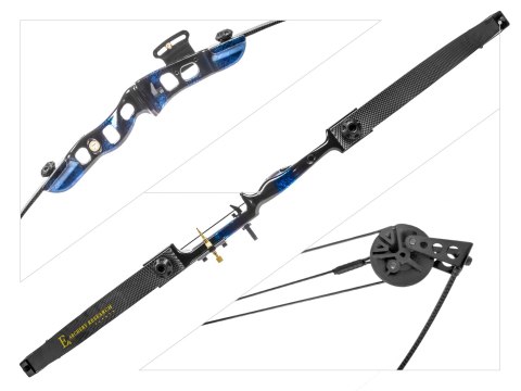 Łuk bloczkowy dla dzieci i młodzieży Ek Firestar 25 lb 30,75" czarno - niebieski Poe Lang