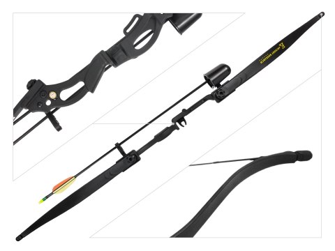 Łuk klasyczny dla dzieci i młodzieży Ek Korrigan 10-15 lb 48,5" czarny Poe Lang