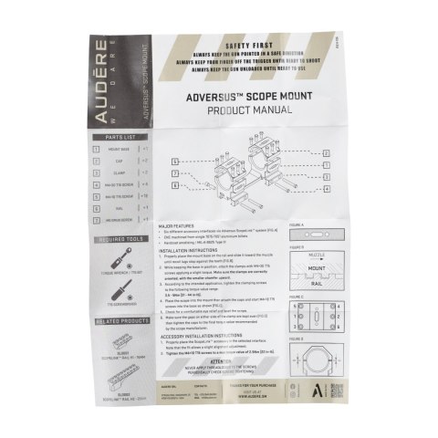 Montaż Audere Adversus monolityczny 34/38 20MOA czarny Audere SRL