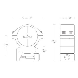 Montaż lunety Hawke Match 30 mm wysoki Weaver Hawke Optics