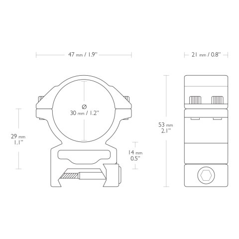 Montaż lunety Hawke Match 30 mm wysoki Weaver Hawke Optics
