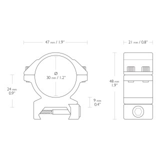 Montaż lunety Hawke Match średni 30 mm Weaver Hawke Optics