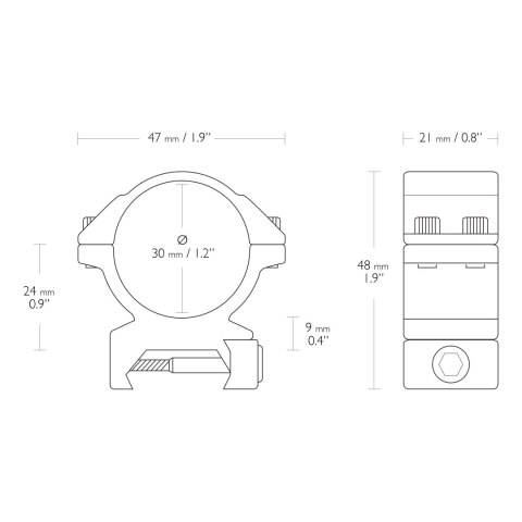 Montaż lunety Hawke Match średni 30 mm Weaver Hawke Optics