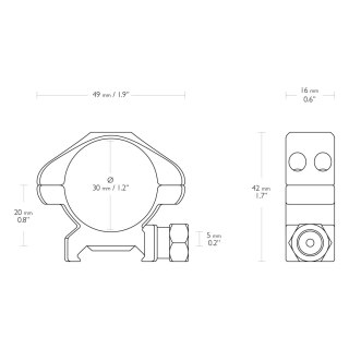 Montaż lunety Hawke Precision Steel niski 30 mm Weaver Hawke Optics