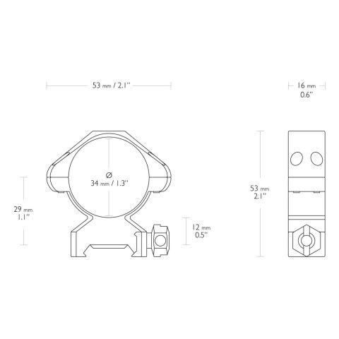 Montaż lunety Hawke Precision Steel niski 34 mm Weaver Hawke Optics