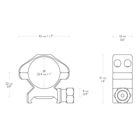 Montaż lunety Hawke Precision Steel średni 1" Weaver Hawke Optics