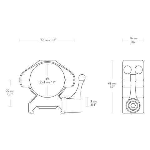 Montaż lunety Hawke Precision Steel średni 1" Weaver z dźwignią Hawke Optics