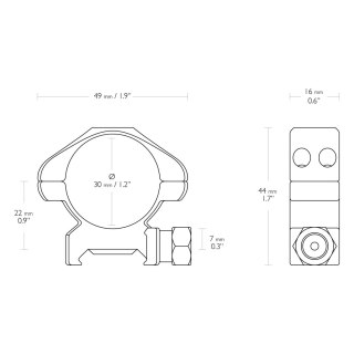 Montaż lunety Hawke Precision Steel średni 30 mm Weaver Hawke Optics