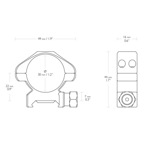 Montaż lunety Hawke Precision Steel średni 30 mm Weaver Hawke Optics