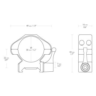 Montaż lunety Hawke Precision Steel średni 30 mm Weaver z dźwignią Hawke Optics