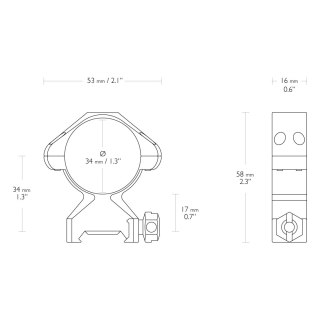 Montaż lunety Hawke Precision Steel średni 34 mm Weaver Hawke Optics