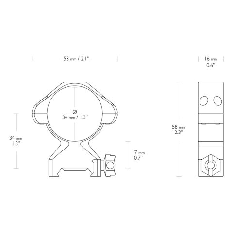 Montaż lunety Hawke Precision Steel średni 34 mm Weaver Hawke Optics