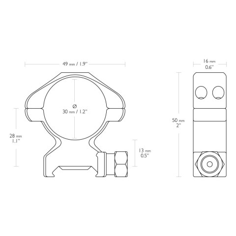 Montaż lunety Hawke Precision Steel wysoki 30 mm Weaver Hawke Optics