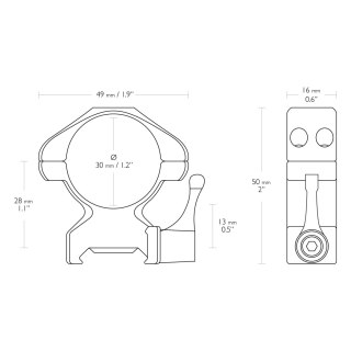 Montaż lunety Hawke Precision Steel wysoki 30 mm Weaver z dźwignią Hawke Optics