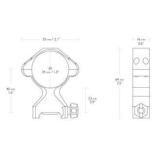 Montaż lunety Hawke Precision Steel wysoki 34 mm Weaver Hawke Optics