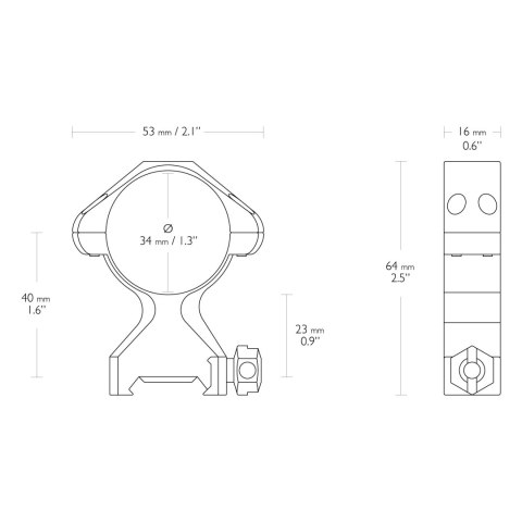 Montaż lunety Hawke Precision Steel wysoki 34 mm Weaver Hawke Optics