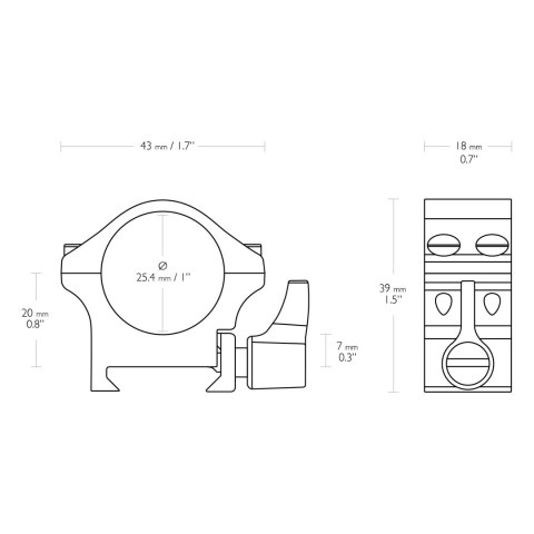 Montaż lunety Hawke Professional Steel niski 1" Weaver Hawke Optics