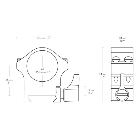 Montaż lunety Hawke Professional Steel średni 1" Weaver Hawke Optics