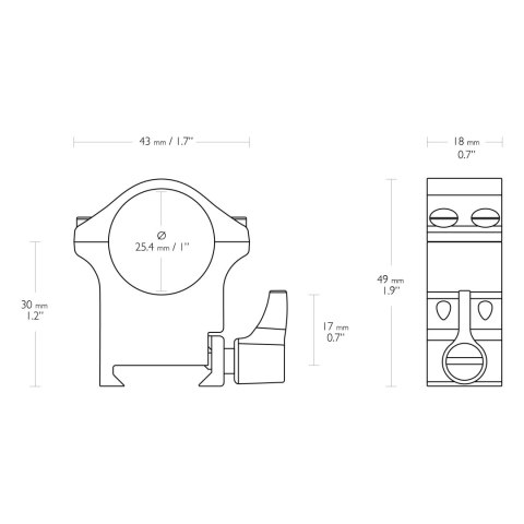 Montaż lunety Hawke Professional Steel wysoki 1" Weaver Hawke Optics