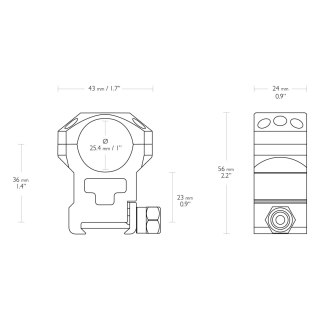 Montaż lunety Hawke Tactical bardzo wysoki 1" Weaver Hawke Optics