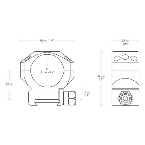 Montaż lunety Hawke Tactical średni 30 mm Weaver Hawke Optics