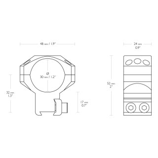 Montaż lunety Hawke Tactical wysoki 30 mm Dovetail na szynę 11 mm Hawke Optics