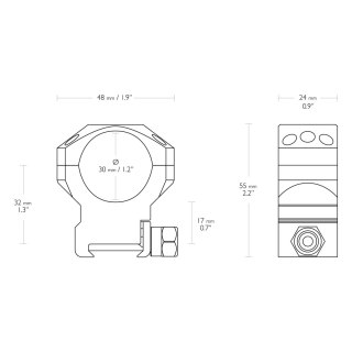 Montaż lunety Hawke Tactical wysoki 30 mm Weaver Hawke Optics