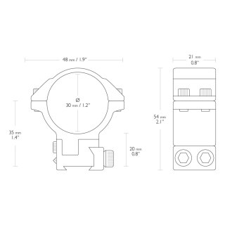 Montaż lunety Hawke z mikroskosem 30 mm wysoki Dovetail na szynę 11 mm Hawke Optics