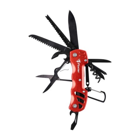 Multitool Foxter narzędzie wielofunkcyjne survival 13w1 czerwony NN