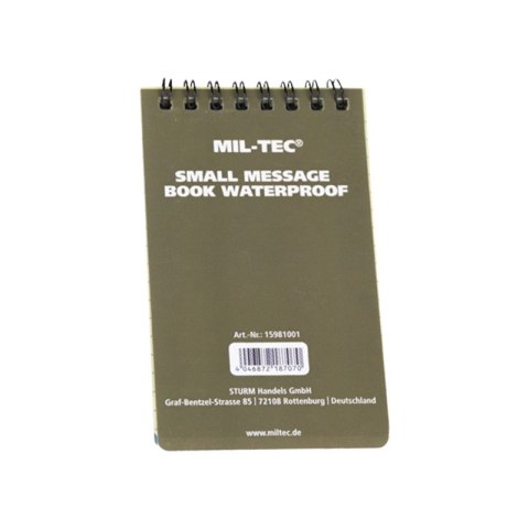 Notes wodoodporny Mil-Tec 75 x 130 mm oliwkowy Mil-Tec