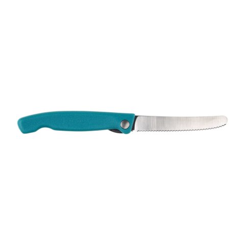 Nóż kuchenny składany Victorinox Swiss Classic Picnic Knife 6.7834.FC1 ząbkowany z zaokrąglonym czubkiem zielony Victorinox