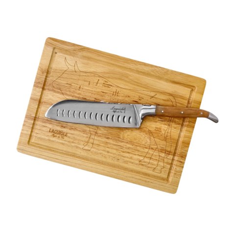 Nóż Laguiole Santoku Olive z deską do krojenia Laguiole