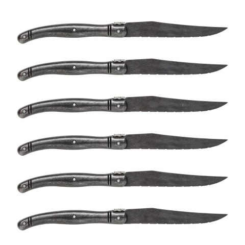 Nóż Laguiole do steków Black Stonewash 6 szt. Laguiole