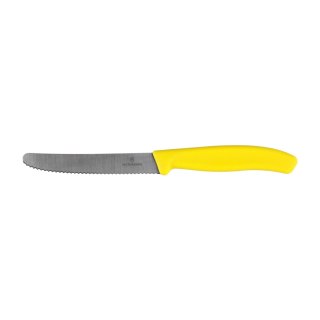Nóż pikutek Victorinox Swiss Classic 6.7838.C1 ząbkowany z zaokrąglonym czubkiem zółty Victorinox