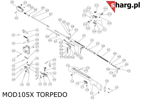 Sworzeń mechanizmu spustowego do Hatsan MOD 55S-105X Torpedo (500) Hatsan Arms