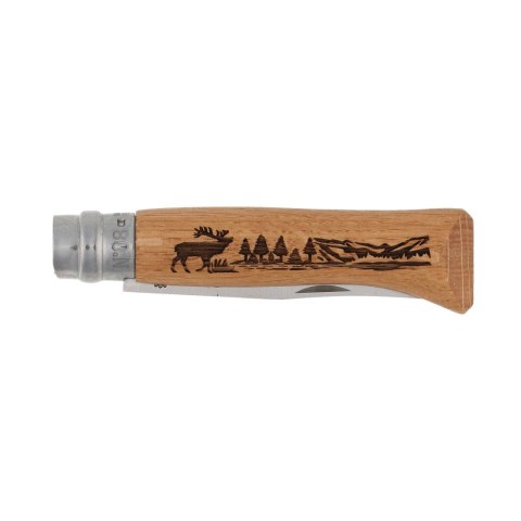 Nóż składany Opinel 8 inox dąb seria Animal - jeleń Opinel