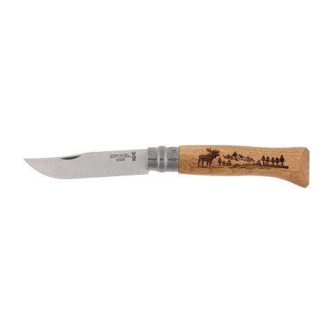 Nóż składany Opinel 8 inox dąb seria Animal - łoś Opinel