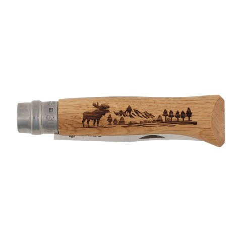 Nóż składany Opinel 8 inox dąb seria Animal - łoś Opinel