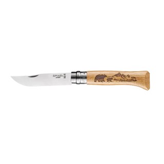 Nóż składany Opinel 8 inox dąb seria Animal - niedźwiedź Opinel