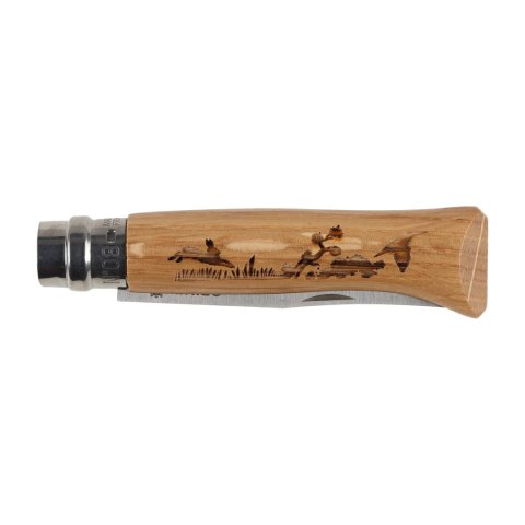 Nóż składany Opinel 8 inox dąb seria Animal - zając Opinel