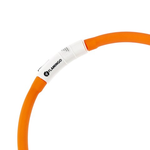 Obroża led dla psa Flamingo Nera pomarańczowa 16 mm Flamingo