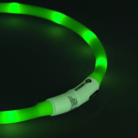 Obroża led dla psa Flamingo Nera zielona 16 mm Flamingo