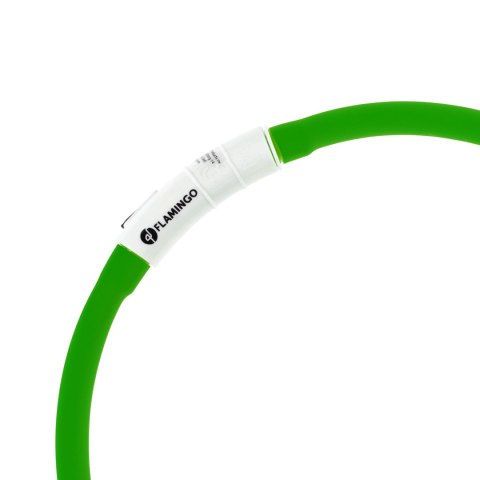 Obroża led dla psa Flamingo Nera zielona 16 mm Flamingo