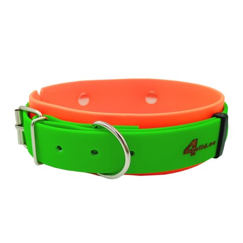 Obroża tropowa 4wild BioThane 38 mm 38-52 cm pomarańczowo - zielona 4wild.eu