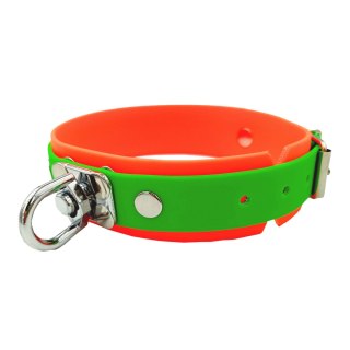 Obroża tropowa 4wild BioThane 38 mm 38-52 cm pomarańczowo - zielona 4wild.eu