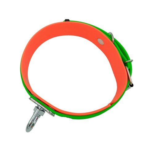 Obroża tropowa 4wild BioThane 38 mm 38-52 cm pomarańczowo - zielona 4wild.eu