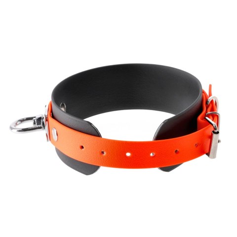 Obroża tropowa 4wild BioThane 50 mm czarno-pomarańczowa 38-52 cm 4wild.eu