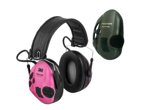 Ochronniki słuchu aktywne 3M Peltor SportTac zielono-różowe Peltor